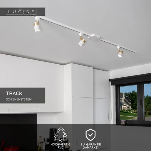 Lucide TRACK Endkappe - 1-Phasen Stromschiene / Schienensystem - 2er-Set - Weiß(Verlängerung) - USP